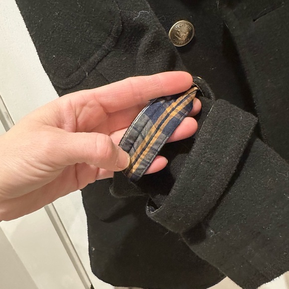 Burberry Blue Label Black Double-Breasted Pea Coat - Picture 15 of 15